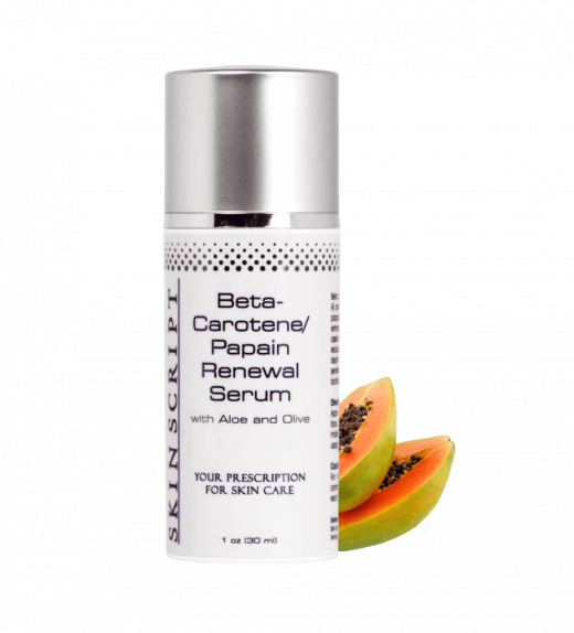 Skin Script Exfoliant: Beta-Carotene Papain Renewal Serum With Aloe and Olive